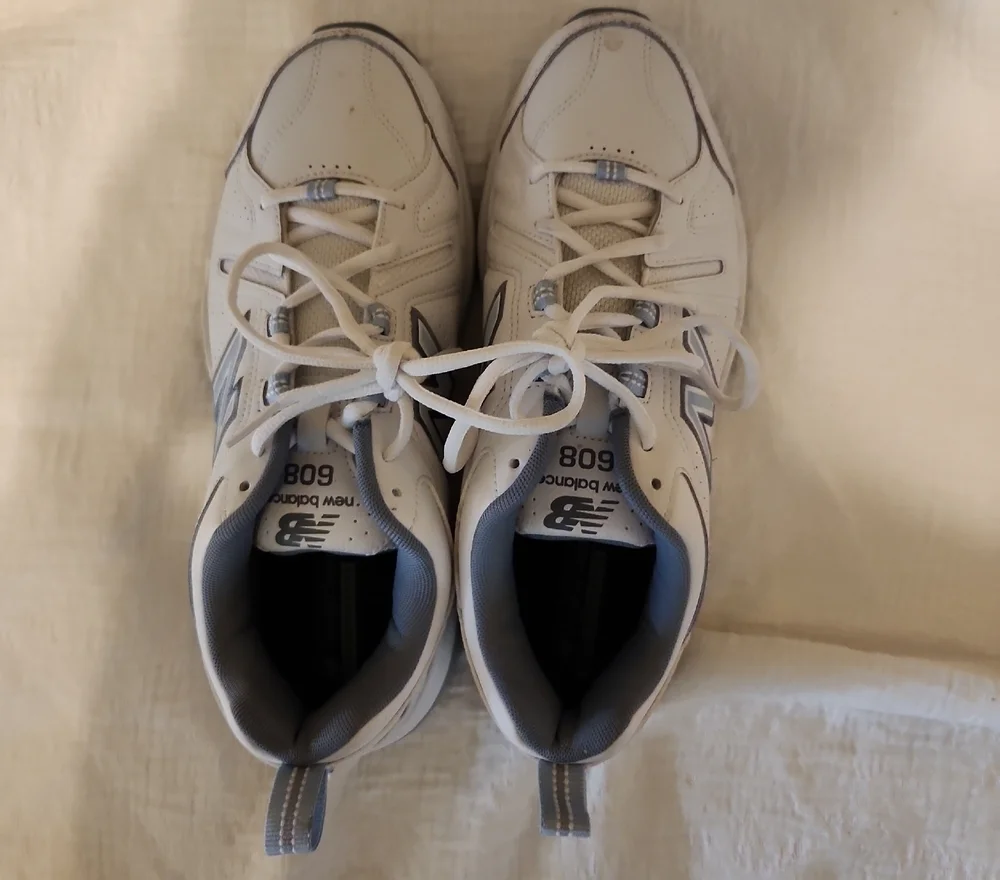 New Balance Women's Gray and White, Witb A Little Light Blue Sneakers